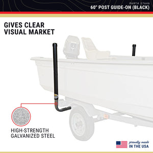 Ce Smith Trailer Pvc Boxed Post Guide-On, Black, 60''- Replacement Parts And Accessories For Your Ski Boat, Fishing Boat Or Sail