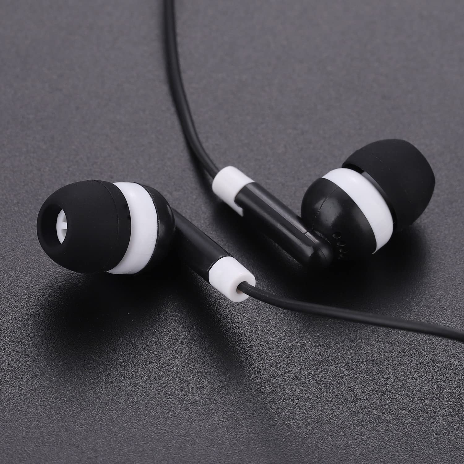 CN-Outlet Wholesale Bulk Individually Bagged Earbuds Headphones 100 Pack for iPhone, Android, MP3 Player(Black)