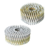 findmall 3600 Count Siding Nails 2-1/2-Inch x .090-Inch 15-Degree Wire Collated Coil Resin Paint Coating Ring Shank for Rough Na
