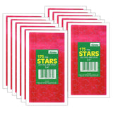 Eureka Presto-Stick Foil Star Stickers, 3/4, Red, 175 Per Pack, 12 Packs