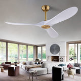 QUTWOB 52 Ceiling Fan with Remote Control No Lights,Modern Reversible DC Motor Indoor Outdoor 3 Blades Ceiling Fans for Patio Be