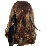 Numblartd 3 Pcs Handmade Boho Feather Clip Comb Hair Extensions - Women Lady Hippie Headdress Hairpin for Hair DIY Accessories