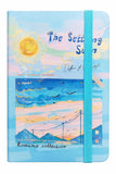 A5 Hardcover Notebook Diary With Elastic Band Closure | Cute Aesthetic Pastel Cover Journal | Ruled Writing Pages For Students, 