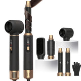 5 in 1 Hot Air Styler Brush, 1000W Hair Dryer with LCD Display, Auto Rotating Curler for Volumizing Fast Drying, Curling & Strai