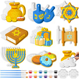 Syhood 24 Pcs Ceramic to Paint Hanukkah Dreidel Ornaments Crafts Paint Your Own Art Kit DIY Ceramics Chanukah Ceramic Christmas 