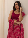 Libas Women47 Georgette Sarees (16291_Pink)