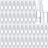 Yaomiao 50 Pcs 0.5 oz 15 ml Airless Pump Bottle Plastic Cosmetic Lotion Dispenser Travel Size Foundation Bottle Refillable Conta