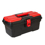 Spartan SPTB16 Inch Plastic Tool Box with Organizer Tray | Portable Storage Box for Tools, Screws, Nails & Hardware | Compact T