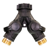Dramm High Flow Twin Shut Off Valve with Full Water Flow, Two Way Connector, One Touch Thumb Control Turn Off Position, Corrosio