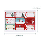 144Pcs Christmas Self Adhesive Sticker Labels Santa Snowmen Xmas Tree Deer Festival Birthday Wedding Holiday Decorative Decorati