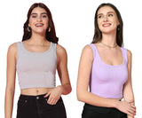 Toplot Women'S Combo Solid Ribbed Scoop Neck Sleeveless Slim Fit Tank Top Pack Of 2 (Combo-5069-Gry-Prl-Xl),Grey-Purple,,B0CG5HM7QY