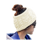Bestjybt Women Knitted Stretch Twist Headband Turban Hair Band Winter Warmer Head Wrap Headwear, CreamyWhite, One Size