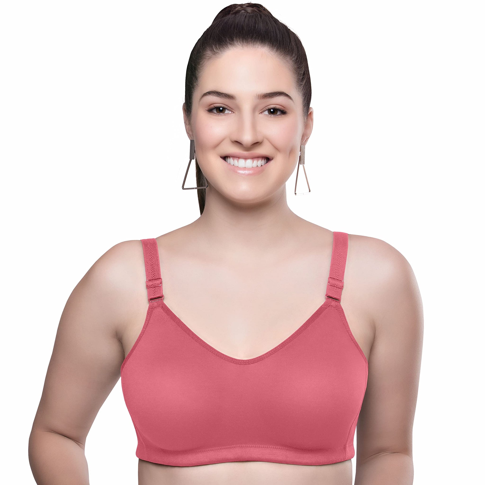 Trylo Riza Superfit Women'S Non Wired Non Padded Dual Layered Premium Fabric Bra Available In C To G Cups Sizes 32 To 42 & Available In 8 Color Rose Gold,ROSE GOLD,36,B09FY52DR5