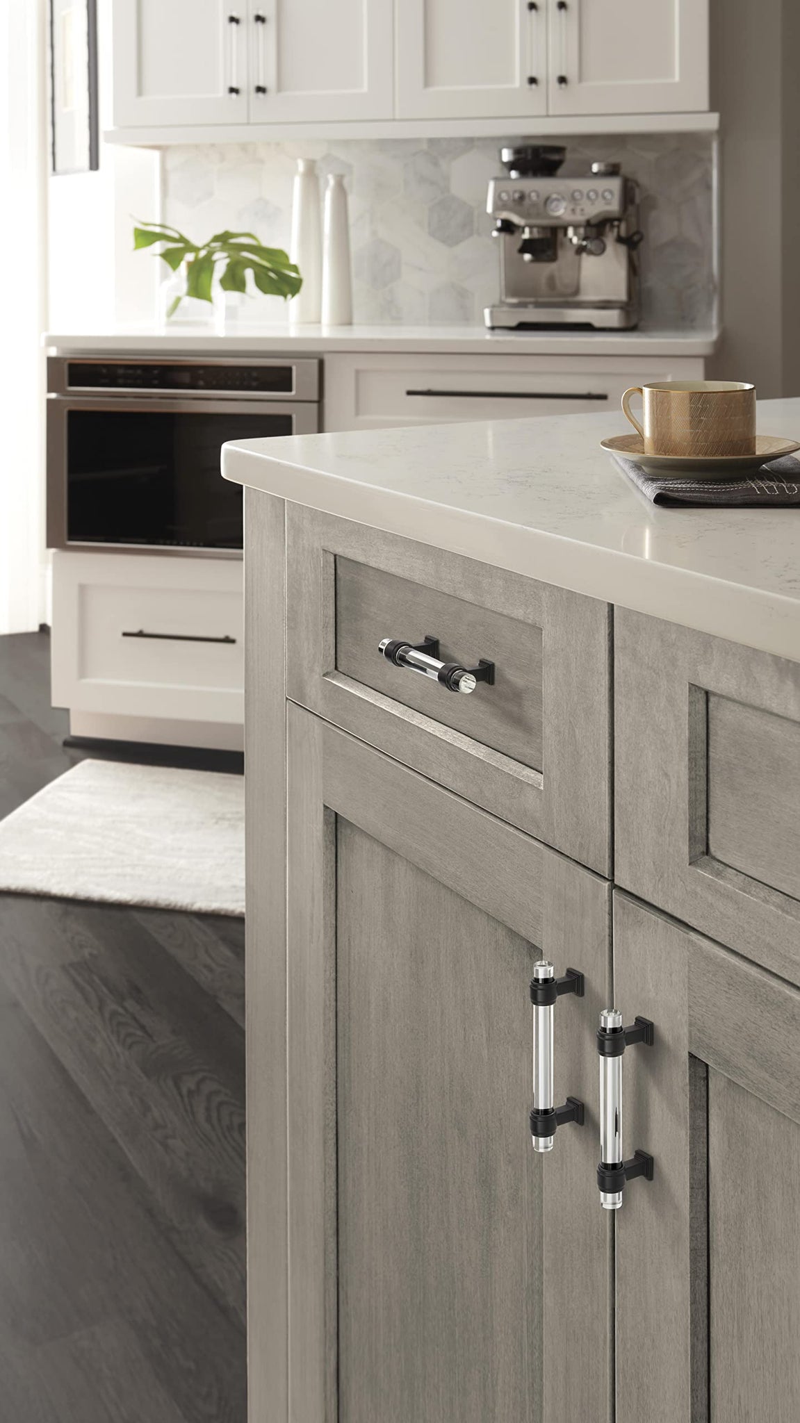 Amerock | Cabinet Pull | Clear/Black Bronze | 6-5/16 Inch (160 Mm) Center To Center | Glacio | 1 Pack | Drawer Pull | Drawer Han