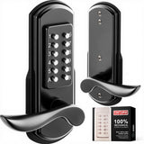 Elemake Mechanical Door Lock with Handle, Left Handed Keyless Entry Door Lock with Keypad, Combination Door Lever Lock - Not Dea