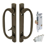 8.5 Legacy Sliding Patio Glass Door Handle Set Replacement - Offset Latch, Non-Keyed, Bronze - Sash Controls 2265 Handle & 45 Mo