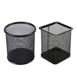 GoodWill Tech PenPencil Desk Holder, Pack of 2 Different Round & Square Metal Mesh Office Desk Table Tool Organizer