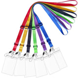 AMUU 6pcs Lanyards Adjustable Extend Length with Vertical id Badge Holder