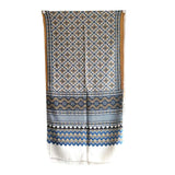 India Scarves Black Ajrakh Hand Block Print Cotton Stole | Traditional Geometric Print | 22055 Cm