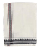 Prakasam Cotton Mens Single (1.28 X 2.00 Mtrs) Colour Thalapathi Border Dhoti/Fine Quality Single Dhoti (White)