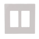 EATON PJS262W Arrow Hart Pjs262 Decorative Screw Less Wall Plate, 2 Gang, 41/2 in L X 4.56 in W X 0.08 in T, White