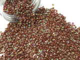 The Design Cart 4 mm Brown Rainbow Lustre Bowl Plastic Sequins Sitara for Embroidery, Embellishing Handbags, Apparels, Art Craft