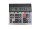 Sharp QS2130 12Digit Commercial Desktop Calculator with Kickstand, Arithmetic Logic, Battery and Solar Hybrid Powered LCD Disp