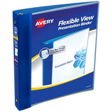 Avery Flexible View 3 Ring Binder, 1 Round Rings, Blue, 1 Binder