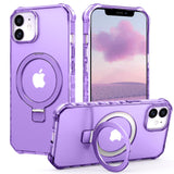 Shecaset for iPhone 12 & 12 Pro Case, [Compatible with MagSafe] [Invisible Magnetic Ring Stand], Slim Matte Wavy Frame Women Gir