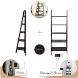 Casual Home 5-Shelf Corner Ladder Bookcase, Espresso
