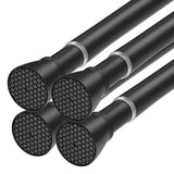 Black Tension Rods for Windows 28 to 48 Inch 4Pack Spring Curtain Rod Tension Curtain Rod Expandable Pressure Shower Curtain Rod