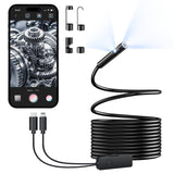 [Dual-Lens] Endoscope Camera with Light, 1920P HD Borescope with 8+1 Adjustable LED Lights, IP67 Waterproof Inspection Camera 16