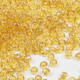 Tibaoffy Transparent Light Gold Colorful Beads Size 6/0 Crafts Glass Seed Beads 4mm for Jewelry Making (Total About 100g About 1