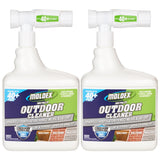 Moldex Instant Outdoor Cleaner with Bleach, 64 oz Hose End Sprayer, 2 Pack, Fast Acting Outdoor Surface Cleaner for Siding, Deck