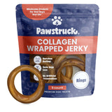 Pawstruck 2-in-1 Collagen Wrapped Jerky Natural Treats for Dogs - 5 Rings - Limited Ingredient Grain Free for Small, Medium, and