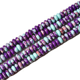 Asingeloo 2x4mm 150pcs Natural Rondelle Purple&Blue Imperial Stone Beads Semi-Precious Disk Loose Jasper Gemstones Bead for DIY 
