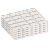 Thintinick 100 Pack Rectangular Clear Plastic Storage Containers Box with Hinged Lid for Beads and Other Small Craft Items (3.35