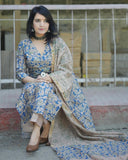 Anni Designer Women'S Cotton Blend Straight Printed Kurta With Pant & Dupatta (Moringa Blue-Nw_M_Blue_Medium),Blue,M,,,