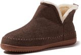 Dearfoams Men's Brixen Indoor/Outdoor Memory Foam Boot Alpine Camping Cozy Slipper House Shoe Ankle, Brown Multi, 13