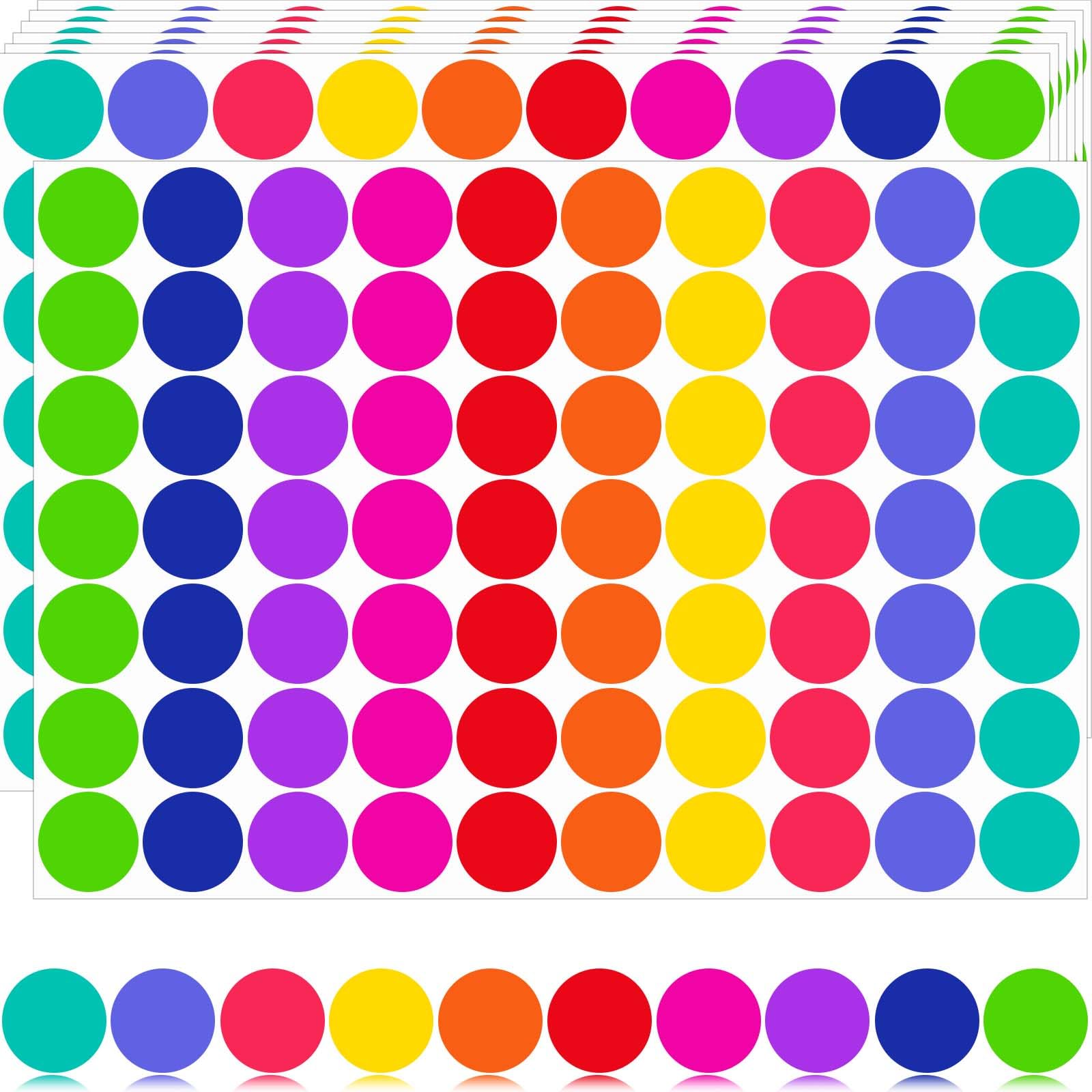 1400 PCS Color Coding Labels Circle Dot Stickers,Round Color Coding Labels Sticky Dots Labels Stickers 10 Color Style Colored Do