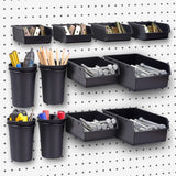 G.CORE 12-Pack Pegboard Bins & Cups Pegboard Accessories for 1/8 inch and 1/4 inch Pegboard Wall Organizer, Peg Board Accessorie