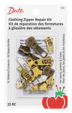 Dritz Clothing Zipper Repair Kit, 22 Count of Assorted Sliders & Stops