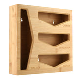 Cozee Bay Bamboo Bag Storage Organizer for Kitchen Drawer, Baggie organizer, Compatible with Gallon, Quart, Sandwich and Snack V
