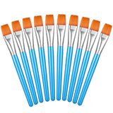 Zonon 10 Pcs 1 Inch Flat Head Paint Brushes Bulk Watercolor Acrylic Paint Brushes Synthetic Nylon Hair Paintbrush Artist Paintin
