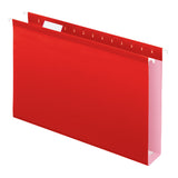Pendaflex Extra Capacity Reinforced Hanging File Folders, 2, Legal Size, Red, 1/5 Cut, 25/BX (4153x2 RED)