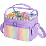 MERISHOPP Large Capacity Art Marker Organizer Bag Detachable Dividers Marker Storage Bag Adjustable Shoulder Strap WaterResista