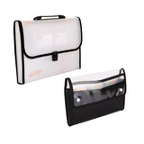 Polen Combo Set Transparent 13Pocket Expanding File Folder With Handle & A6 Cheque Book Holder Case 13 Pocket, Cash Storage Pou
