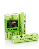 Howardly Ni-MH AA 600mAh 1.2V Rechargeable Battery for Solar Lights, AA 1.2V Rechargeable Battery Pre-Charged, Low Self - Discha