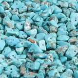400pcs Natural Chip Stone Beads Blue Turquoise 5-8mm Irregular Gemstones Healing Crystal Drilled DIY Loose Rocks Bead Crystal fo