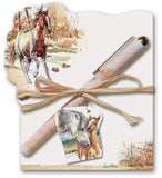 Lissom Design Note Pad and Pen Gift Set Desk Set for Home or Office Memo Sheet Notepad and Pen, 2Piece, Wild Mustang